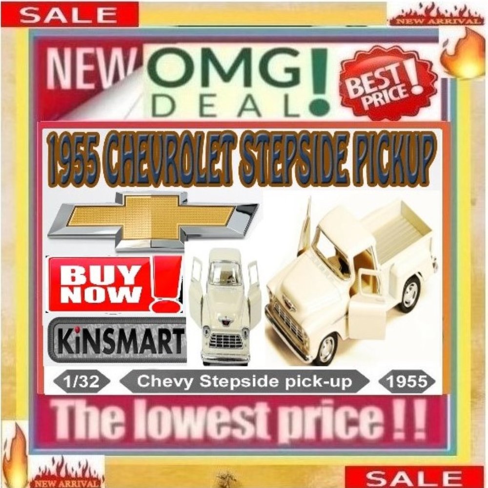 ✅🔥📢KINSMART Classic1955 CHEVY PICKUP TRUCK 1/32 Scale TRUCK🚨📢🤑BUY NOW🤑🛍️